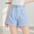 Lovito Shorts Femininos Curtos Jacquard Verão Para Senhoras L121MD237