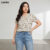 Lovito Blusa Curva Casual Plus Size Ditsy Floral Padrão Básica Feminina LBL17292