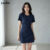 Lovito Vestido Social Liso com Amarração nas Costas para Mulheres L86ED083