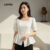 Lovito Blusa Assimétrica com Botões para Primavera/Verão Elegante Feminina Off-white L137LD210