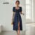 Lovito Vestido Feminino Formato De Coração Mangas Bufantes Redondas Para Verão/Primavera LBL23193