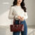 Lovito Refine Bolsa Feminina Casual Estilo Vintage em Couro Encerado Texturizado com Alça Pequena LFA90450