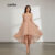 Lovito Vestido Feminino Liso Multifuncional Com Zíper L41ED017 (Rosa)