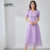 Lovito Refine Vestido Feminino Elegante em Lilás Claro para Todas as Estações LR13L137