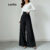 Lovito Calça Feminina Elegante Botão Liso Zíper Verão Primavera L120LD1037