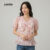 Lovito Blusa Casual Natalina Plissada Botões Primavera/Verão Rosa Feminina L145LD060