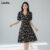 Lovito Vestido Boho Estampa Floral Com Babados E Amarração Traseira Para Mulheres L83ED083