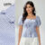 Lovito Refine Blusa Feminina Estampada Com Amarração LR4LD114