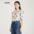 Lovito Blusa Casual Estampa Floral Amarração Costas Blusa Verão Feminina L121MD048