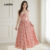Lovito Refine Vestido Boho com Laço Toque Suave para Primavera Verão Mulheres L138ED375
