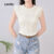 Lovito Refine Blusa Casual Jacquard Colorida Primavera/Verão Damasco L137ED622