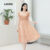 Lovito Refine Vestido Boho Padrão Primavera/Verão Laranja Queimado Feminino L134ED780