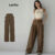 Lovito Calça Feminina Casual Lisa Com Gravata E Cordão Frontal Drapeada L102AD026
