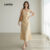 Lovito Refine Vestido Casual Zíper Primavera Verão Amarelo Feminino L140EDBR018