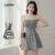 Lovito Refine Vestido Feminino Xadrez com Zíper Primavera Verão L128ED590