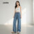 Lovito Calça Jeans Casual Feminina com Bolsos, Modelagem Lisa e Estrutura para Todas as Estações L131LD1169
