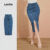 Lovito Saia de jeans sofisticada com bolso frontal bipartido e fecho para mulheres L129ED321