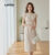 Lovito Refine Vestido Elegante Plissado Verão Primavera Damasco Feminino L134ED617
