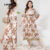 Lovito Refine Vestido Boho Plus Size Curvas Primavera Verão Feminino LNE105016