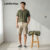 Lovito Shorts Masculinos Leves com Bolsos e Cor Cáqui para Uso Diário LNE110109