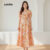 Lovito Refine Vestido Feminino com Zíper Franzido Primavera Verão L137LD204
