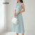 Lovito Vestido Feminino Azul Claro com Recortes para Primavera/Verão L143ED122