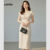 Lovito Refine Vestido Elegante Plissado Verão Primavera Damasco Feminino L134ED617