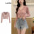 Lovito Suéter Feminino Casual com Babados L67AD064 (Rosa)