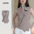 Lovito Blusa Sofisticada Assimétrica com Botões Clean de Primavera/verão em Marrom Mocha para Mulheres LB135LD400