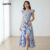 Lovito Vestido Feminino Casual Listrado Com Botões E Babados Para Verão Primavera LBL22602