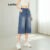 Lovito Shorts Jeans Leves Com Botão Verão/Primavera Para Mulheres L99ED931