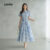 Lovito Vestido Feminino Casual Estampa Floral Botões L131LD1315
