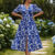 (Trendy2) Lovito Vestido Plus Size Curve Boho Plants Structure Line Frente Dividida para Mulheres LBL19342