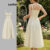 Lovito Vestido Feminino Elegante com Amarração Frontal e Costas, Vestido de Verão L74ED185