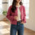 Lovito Cardigã Casual Feminino de Verão/Primavera com Botão Frontal de Metal LNE36311