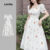 Lovito Vestido Branco Casual com Zíper Toque Suave Ideal para Primavera/verão para mulheres LBL261542