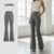 Lovito Calça Feminina com Zíper e Corte Reto em Cinza Elegante para Verão/Primavera L134ED110