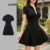 Lovito Vestido Feminino Casual Liso com Zíper para Mulheres L104ED411