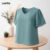 Lovito Blusa Curva Plus Size Casual Lisa Camada Dupla Blusa Verão/Primavera Para Mulheres LBL203236