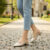 Lovito Sapato Flat Casual Feminino com Laço Liso, Malha Francesa Respirável e Bico Pontudo, Estampa de Bolinhas LFA70175