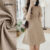Lovito Vestido Casual com Zíper Leve e Confortável para Primavera/verão em Caqui para Mulheres L137ED4404