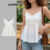 Lovito Regata Casual Gola Lisa E Babados Para Mulheres L105MD6273