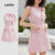 Lovito Vestido Feminino Elegante Colorblock Liso com Botão Frontal e Laço L132ED695