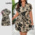 Lovito Vestido Feminino Plus Size Estampa Floral Com Cinto Moda Verão LBL20284