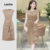 Lovito Vestido Elegante Assimétrico com Pregas para Trabalho Na Primavera/verão Vestido caqui L155ED18113