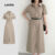 Lovito Vestido Feminino Elegante com Bolso Falso e Botão, Modelo Casual para Primavera/Verão, Cor Mocha L138ED432