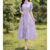 Lovito Vestido Feminino Elegante de Verão com Botão Frontal, Linha Primavera, Cor Roxa, Modelo L140ED2D013