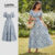 Lovito Vestido Feminino Drapeado Floral Casual LR2AD036