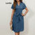 Lovito Vestido Feminino Casual Liso com Cinto e Cadarço LBL16703