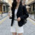 Lovito Blazer Casual Feminino com Estrutura Lisa e Detalhe em Linha Metálica – LAD106019